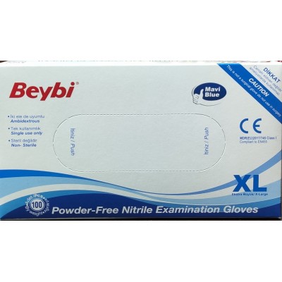 BEYBİ NİTRİL PUDRASIZ MUAYENE ELDİVEN 100 LÜ X-L LARGE EKSTRA BÜYÜK BOY BEYBİ NİTRİL PUDRASIZ MUAYENE ELDİVEN 100 LÜ X-L LARGE EKSTRA BÜYÜK BOY