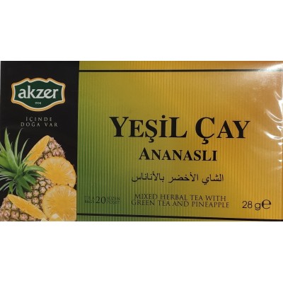 AKZER BİTKİ ÇAYI YEŞİL ANANASLI 20Lİ  28GR AKZER BİTKİ ÇAYI YEŞİL ANANASLI 20Lİ  28GR