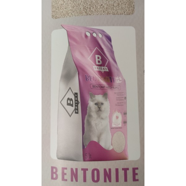 BRISKY BENTONITE KEDİ KUMU 5LT BEBEK PUDRASI KOKULU