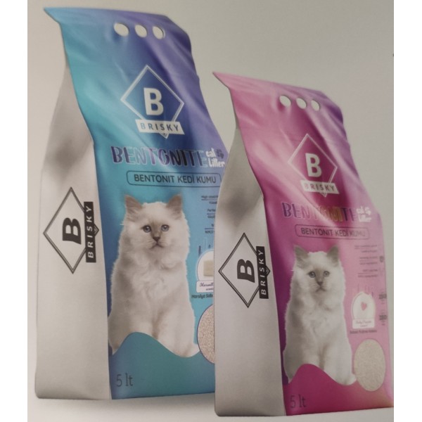 BRISKY BENTONITE KEDİ KUMU 5LT MARSİLYA SABUN KOKULU