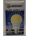 GEDSON LED AMPUL E 27 DUY 9W 810LM SARI IŞIK 1*5 ADET