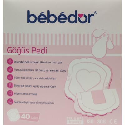 BEBEDOR GÖĞÜS PEDİ 40LI BEBEDOR GÖĞÜS PEDİ 40LI