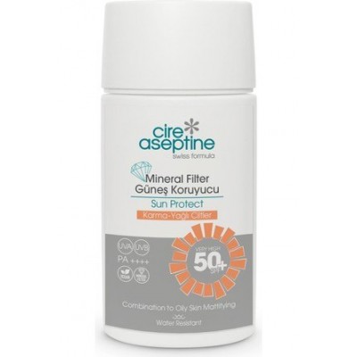 CİRE ASEPTİNE 50+SPF MİNERAL FİLTRELİ GÜNEŞ KORUYUCU 50ML  KARMA-YAĞLI CİLTLER CİRE ASEPTİNE 50+SPF MİNERAL FİLTRELİ GÜNEŞ KORUYUCU 50ML  KARMA-YAĞLI CİLTLER