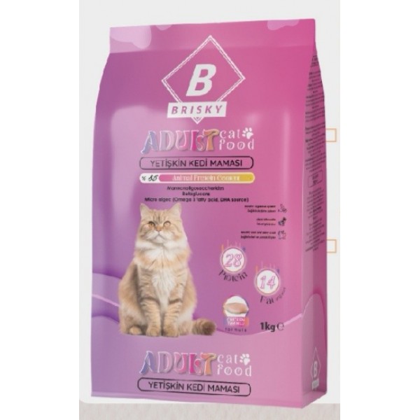 BRISKY YETİŞKİN KURU KEDİ MAMASI 1000GR TAVUKLU