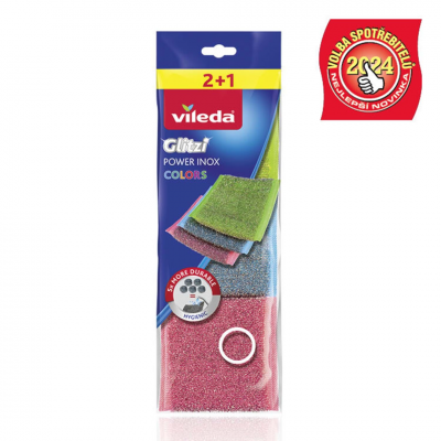 VİLEDA GLİTZİ POWER İNOX COLORS 2+1  VİLEDA GLİTZİ POWER İNOX COLORS 2+1