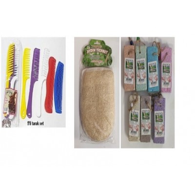 BANYO SETİ 5 Lİ TARAK+ 7 TOPUK TAŞI (POMZA)+ BANYO LİFT