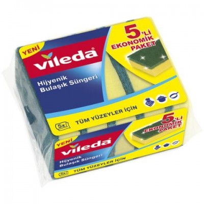VİLEDA KLASİK YEŞİL SÜNGER DÜZ 5 Lİ   VİLEDA KLASİK YEŞİL SÜNGER DÜZ 5 Lİ