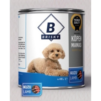 BRISKY YAVRU KONSERVE YETİŞKİN YAŞ KÖPEK MAMASI 400G  KUZU ETLİ 6 LI PAKET