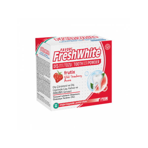 FOVARİ FRESH WHİTE DİŞ TOZU ÇİLEK AROMALI 50GR