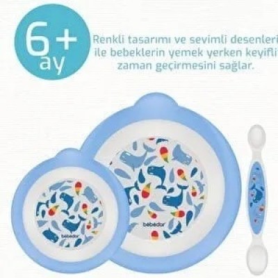 BEBEDOR EĞLENCELİ TABAK VE KAŞIK SETİ  6+AY  9563 BEBEDOR EĞLENCELİ TABAK VE KAŞIK SETİ  6+AY  9563