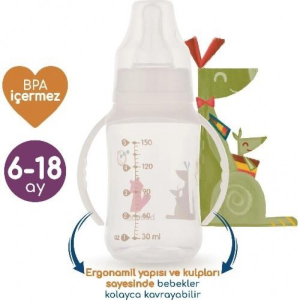 BEBEDOR KULPLU PP BİBERON 6-18AY 150ML 76302