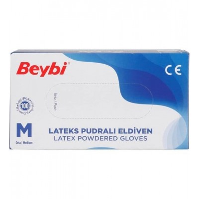 BEYBİ PUDRALI LATEX ELDİVEN 100 LÜ M MEDİUM ORTA BEYBİ PUDRALI LATEX ELDİVEN 100 LÜ M MEDİUM ORTA