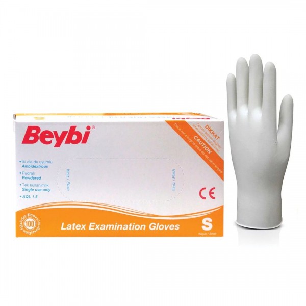 BEYBİ PUDRALI LATEX ELDİVEN 100 LÜ S  SMALL KÜÇÜK BOY