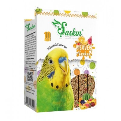 ENERGY ŞAŞKIN MUHABBET KUŞ YEMİ MEYVELİ KRAKER  10LU ÇUBUK 260GR  ENERGY ŞAŞKIN MUHABBET KUŞ YEMİ MEYVELİ KRAKER  10LU ÇUBUK 260GR