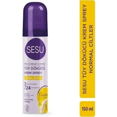 SESU TÜY DÖKÜCÜ KREM SPREY 150ML NORMAL CİLTLER  SESU TÜY DÖKÜCÜ KREM SPREY 150ML NORMAL CİLTLER