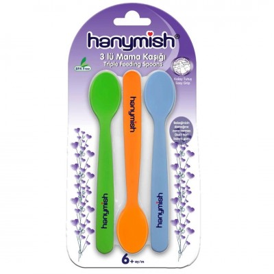 HANYMİSH 3 LÜ MAMA KAŞIĞI 6+AY  510 HANYMİSH 3 LÜ MAMA KAŞIĞI 6+AY  510