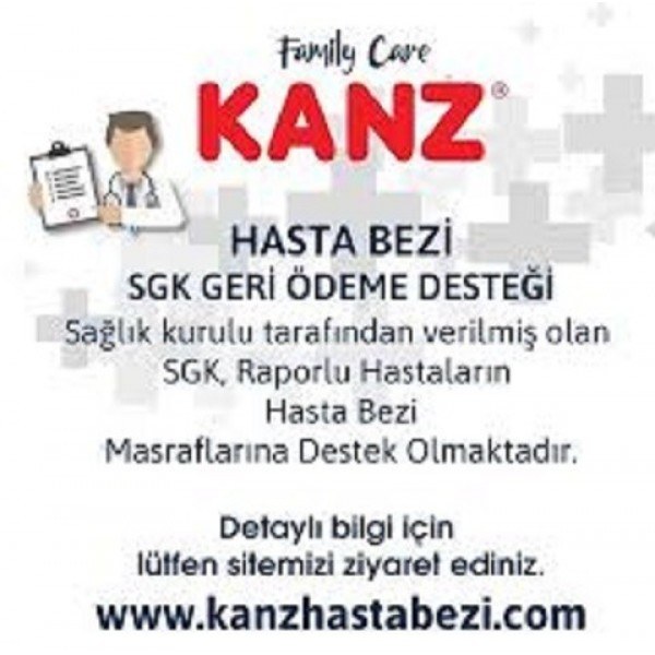 KANZ YETİŞKİN HASTA BEZİ TEKSTİL YÜZEYLİ BELBANTL S SMALL 50-90CM 