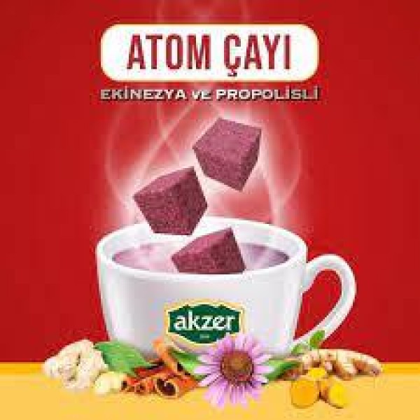 AKZER ATOM ÇAYI EKİZNEZYA VE PROPOLİSLİ KARRIŞIK BİTKİ KÜP ÇAYI 150GR