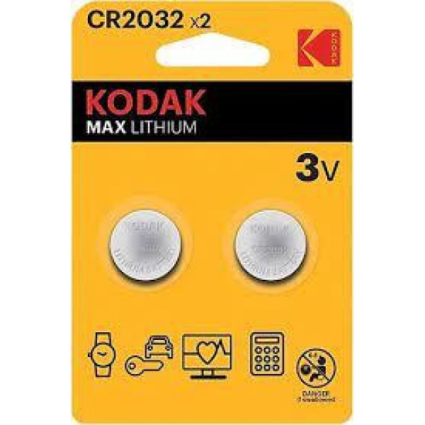 KODAK MAX LITHIUM BUTTON CELL 3V 2Lİ BLİSTER CR 2032