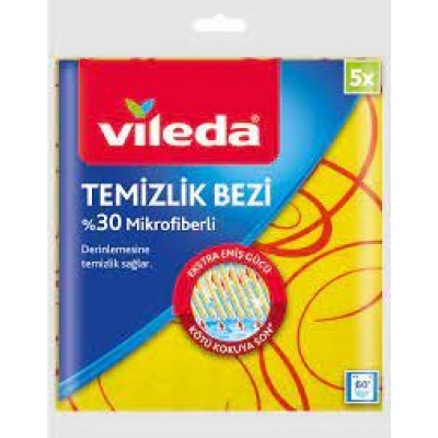 VİLEDA Temizlik Bezi % 30 MİKROFİBERLİ 5 Lİ  