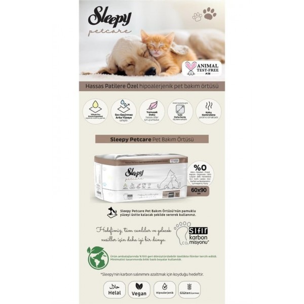 SLEEPY PETCARE PET BAKIM ÖRTÜSÜ 60*90CM 30LU