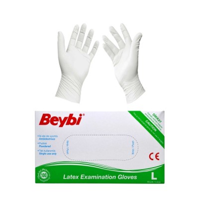 BEYBİ PUDRALI LATEX ELDİVEN 100 LÜ L LARGE BOY BEYBİ PUDRALI LATEX ELDİVEN 100 LÜ L LARGE BOY