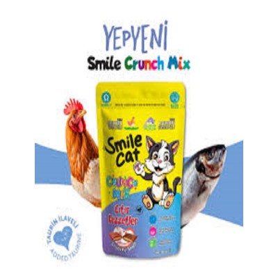 SMİLE CAT  CRUNCH MIX ÇITIR LEZZETLER 60GR TAVUKLU SOMONLU SMİLE CAT  CRUNCH MIX ÇITIR LEZZETLER 60GR TAVUKLU SOMONLU