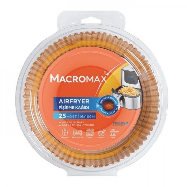 MACROMAX AIRFYER PİŞİRME KAĞIDI 20Lİ 16*16CM MACROMAX AIRFYER PİŞİRME KAĞIDI 20Lİ 16*16CM