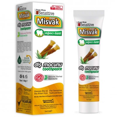 FAVORİ FRESH WHİTE DOĞAL MİSVAK AĞACI ÖZLÜ DİŞ MACUNU 75ML 