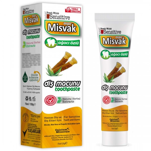 FAVORİ FRESH WHİTE DOĞAL MİSVAK AĞACI ÖZLÜ DİŞ MACUNU 75ML FAVORİ FRESH WHİTE DOĞAL MİSVAK AĞACI ÖZLÜ DİŞ MACUNU 75ML