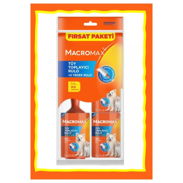 MACROMAX TÜY TOPLAYICI RULO FIRSAT PAKETİ 3*56 : 168 YAPRAK MACROMAX TÜY TOPLAYICI RULO FIRSAT PAKETİ 3*56 : 168 YAPRAK