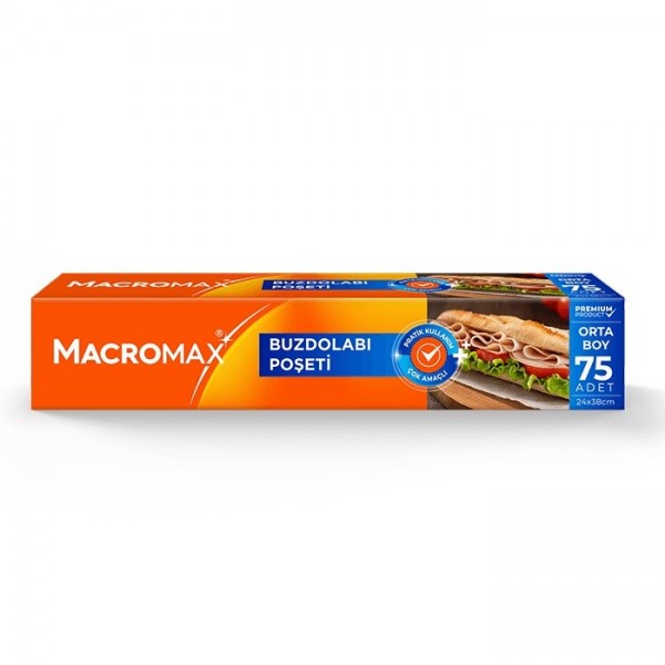 MACROMAX BUZDOLABI POŞET 75 Lİ ORTA BOY 24*38 CM MACROMAX BUZDOLABI POŞET 75 Lİ ORTA BOY 24*38 CM