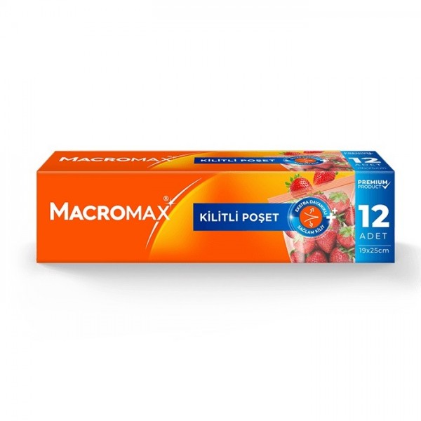 MACROMAX KİLİTLİ POŞET 12 Lİ 19*25CM