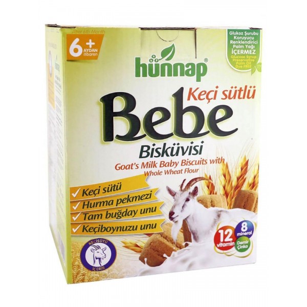 HÜNNAP KEÇİ SÜTLÜ BEBE BİSKÜVİSİ 2*200GR : 400GR 6.AYDAN İTİBAREN HÜNNAP KEÇİ SÜTLÜ BEBE BİSKÜVİSİ 2*200GR : 400GR 6.AYDAN İTİBAREN