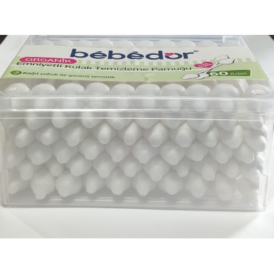 BEBEDOR ORGANİK EMNİYETLİ KULAK TEMİZLEME PAMUĞU 60LI BEBEDOR ORGANİK EMNİYETLİ KULAK TEMİZLEME PAMUĞU 60LI
