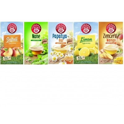 TEEKANNE KARIŞIK BİTKİ ÇAYI ŞEFTALİ-LİMON-NANE-PAPATYA BAL-ZENCEFİL MANGO SÜZEN 20Lİ