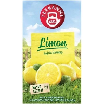 TEEKANNE KARIŞIK MEYVE ÇAYI LİMON 20Lİ SÜZEN POŞET 2*20G:40GR KAFEİN İÇERMEZ TEEKANNE KARIŞIK MEYVE ÇAYI LİMON 20Lİ SÜZEN POŞET 2*20G:40GR KAFEİN İÇERMEZ