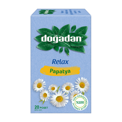 DOĞADAN RELAX PAPATYA 20Lİ SÜZEN POŞET  1,45GR*20: 29 GR GERİ DÖNÜŞTÜRÜLEBİLİR AMBALAJ