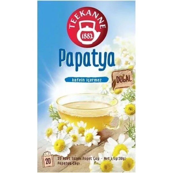 TEEKANNE KARIŞIK BİTKİ ÇAYI PAPATYA DOĞAL 20Lİ SÜZEN POŞET 1,5*20G:30GR KAFEİN İÇERMEZ