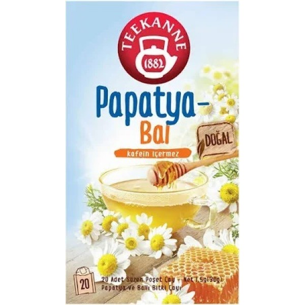 TEEKANNE KARIŞIK BİTKİ ÇAYI PAPATYA VE BALLI DOĞAL 20Lİ SÜZEN POŞET 1,5*20G:30GR KAFEİN İÇERMEZ