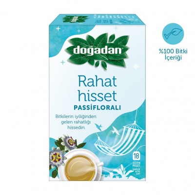 DOĞADAN RAHAT HİSSET PASSİFLORALI 18Lİ SÜZEN POŞET  1,35GR*20: 24,3 GR GERİ DÖNÜŞTÜRÜLEBİLİR AMBALAJ