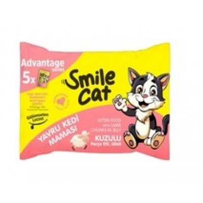 SMİLE CAT YAVRU KEDİ MAMASI 5*85GR= 425GR KUZULU PARÇA ETLİ JÖLELİ  SMİLE CAT YAVRU KEDİ MAMASI 5*85GR= 425GR KUZULU PARÇA ETLİ JÖLELİ
