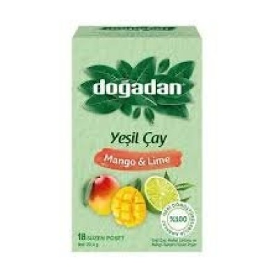 DOĞADAN YEŞİL ÇAY MANGO&LİME 18Lİ SÜZEN POŞET  1,3GR*20:23,4 GR GERİ DÖNÜŞTÜRÜLEBİLİR AMBALAJ