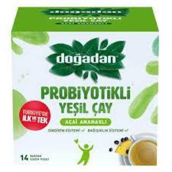 DOĞADAN PROBİYOTİKLİ YEŞİL ÇAY AÇAİ&ANANASLI 14 LÜ SÜZEN POŞET 23,8GR