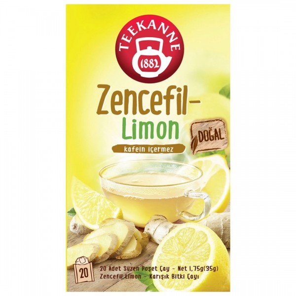TEEKANNE BİTKİ ÇAYI DOĞAL ZENCEFİL-LİMON 20Lİ SÜZEN POŞET 1,75*20G:35GR