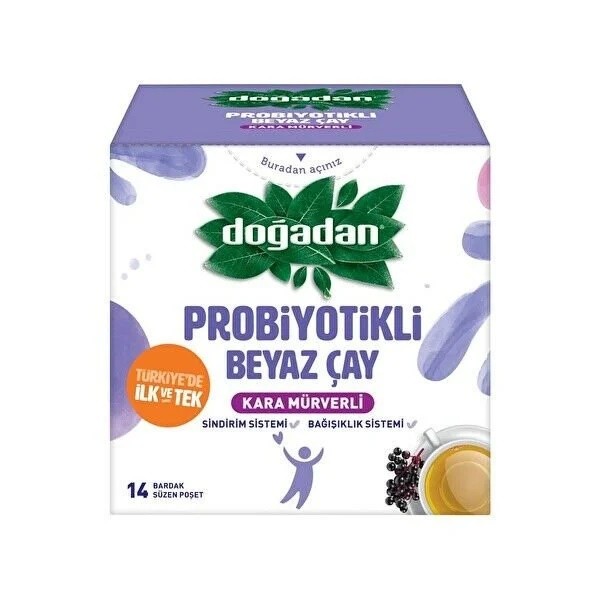 DOĞADAN PROBİYOTİKLİ BEYAZ ÇAY KARA MÜRVELİ 14 LÜ SÜZEN POŞET 21GR