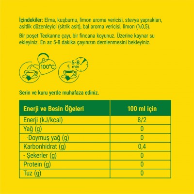 TEEKANNE KARIŞIK MEYVE ÇAYI LİMON 20Lİ SÜZEN POŞET 2*20G:40GR KAFEİN İÇERMEZ TEEKANNE KARIŞIK MEYVE ÇAYI LİMON 20Lİ SÜZEN POŞET 2*20G:40GR KAFEİN İÇERMEZ