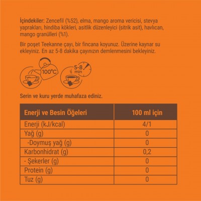 TEEKANNE KARIŞIK BİTKİ ÇAYI ZENCEFİL-MANGO 20Lİ SÜZEN POŞET 2,5*20G:45GR KAFEİN İÇERMEZ TEEKANNE KARIŞIK BİTKİ ÇAYI ZENCEFİL-MANGO 20Lİ SÜZEN POŞET 2,5*20G:45GR KAFEİN İÇERMEZ